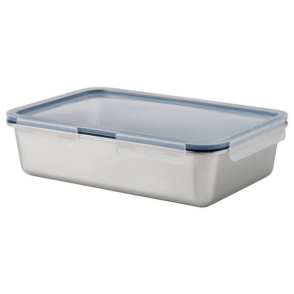 IKEA 365+ Food container with lid, large rectangular, stainless steel, plastic - Picture 1 of 8